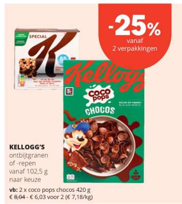 KELLOGG'S ontbijtgranen of -repen