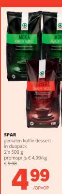 SPAR gemalen koffie dessert in duopack