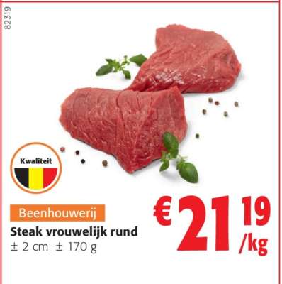 Steak vrouwelijk rund