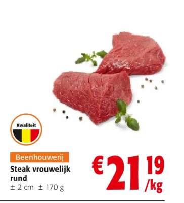 Steak vrouwelijk rund