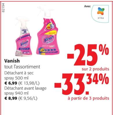 Vanish tout l’assortiment