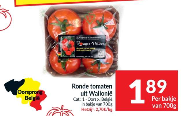 Ronde tomaten uit Wallonië