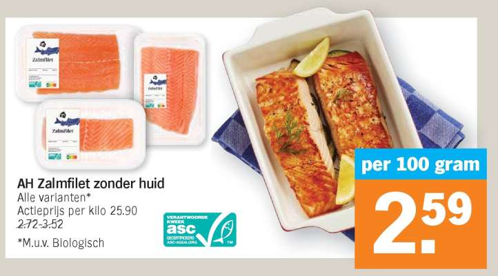 AH Zalmfilet zonder huid