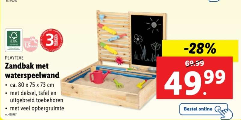 PLAYTIVE Zandbak met waterspeelwand