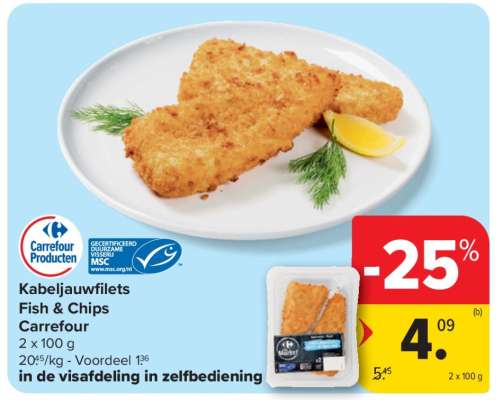 Kabeljauwfilets Fish & Chips