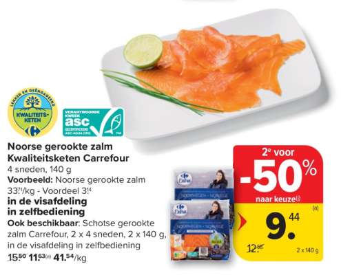 Noorse gerookte zalm Kwaliteitsketen Carrefour