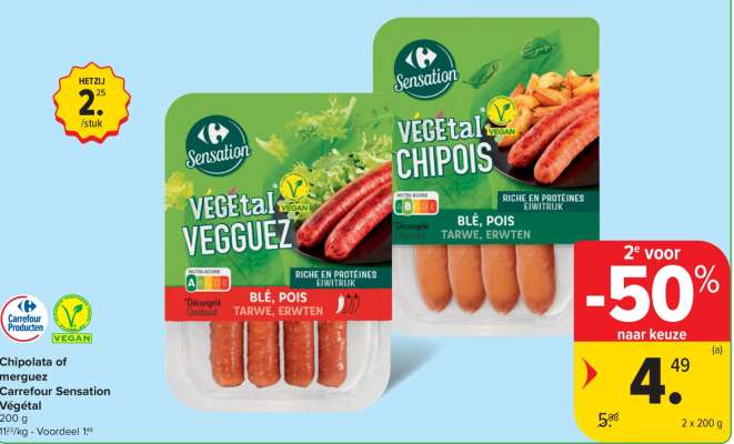 Chipolata of merguez Carrefour Sensation Végétal