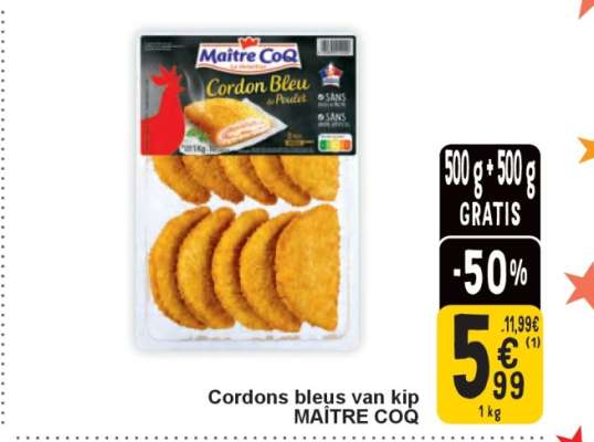 Cordons bleus van kip