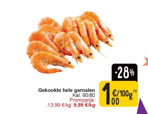 Gekookte hele garnalen