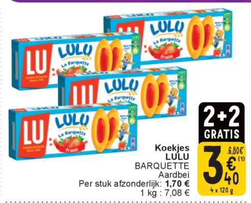 Koekjes LULU BARQUETTE Aardbei