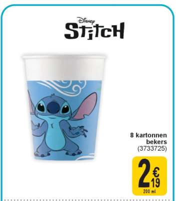 Disney Stitch kartonnen bekers