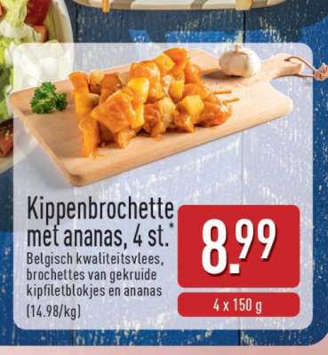 Kippenbrochette met ananas, 4 st.
