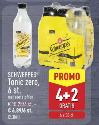 SCHWEPPES Tonic zero, 6 st.