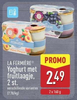LA FERMIÈRE Yoghurt met fruitlaagje, 2 st.