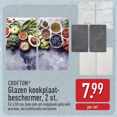 CROFTON® Glazen kookplaatbeschermer, 2 st.