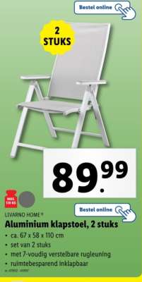 Aluminium klapstoel, 2 stuks