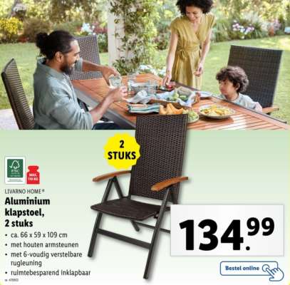 LIVARNO HOME® Aluminium klapstoel, 2 stuks