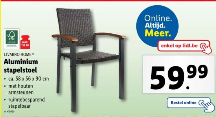 LIVARNO HOME Aluminium stapelstoel